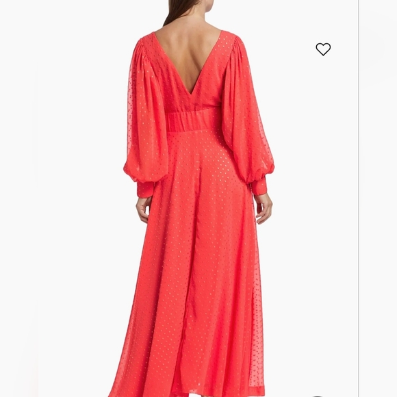 KIMBERLY GOLDSON CORAL GOLD, LESLI JACQUARD MAXI DRESS, LONG SLEEVES, SIZE S. - Picture 2 of 16